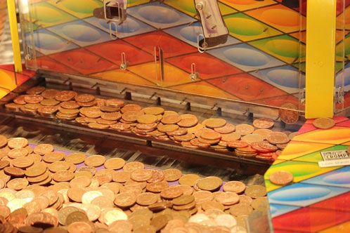 Münzen in einem Spielautomaten