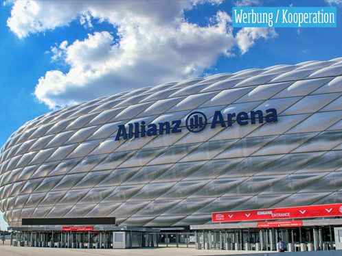 Werbung: Fußballstadion Allianz-Arena in München